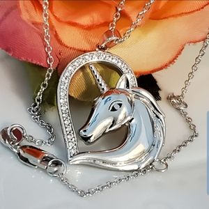 NEW Sterling  Silver Unicorn Necklace